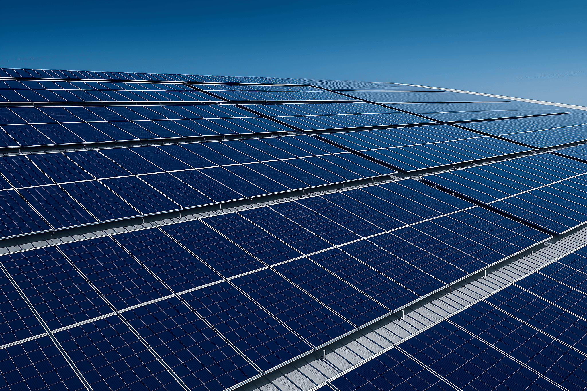Paneles solares fotovoltaicos industriales sobre nave en México — energía solar industrial EYCOT